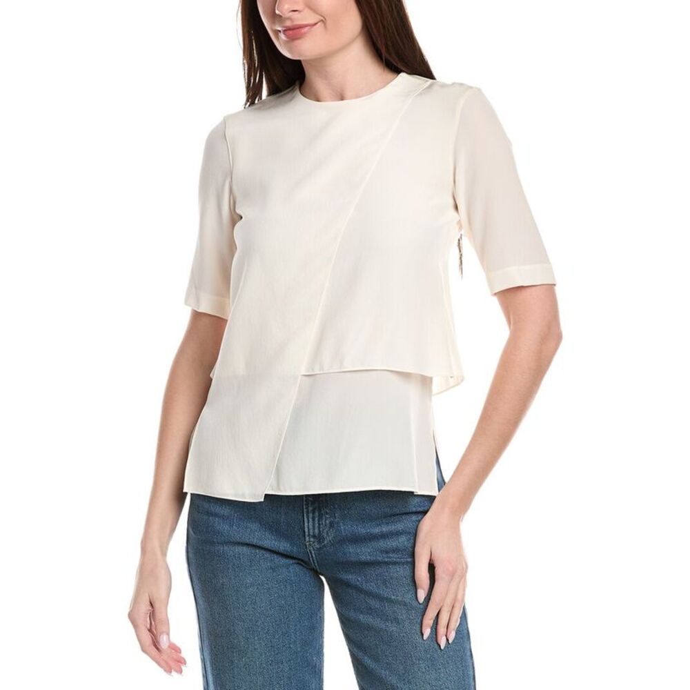 Akris Womens  Silk Solid Blouse, White